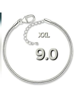 XXL 9.0 Silver Charm Bracelet Starter Bracelet Only No Charms